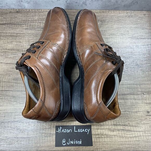 Clarks Collection~Men’s~Brown Leather Soft Cushion Oxford Shoes~Size 10.5 W - Picture 6 of 8